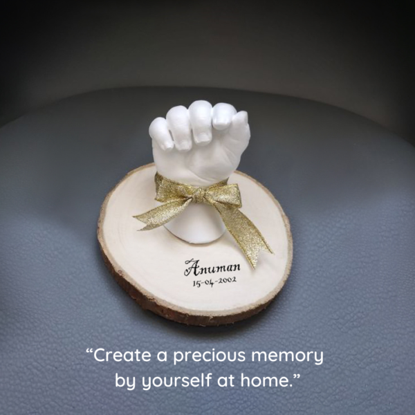 Baby Hand Casting Kit with Named Tabletop (6inch base).