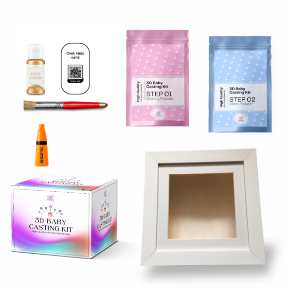 Baby Hand Casting Kit with Frame Box (8inch shadow box). - Image 2