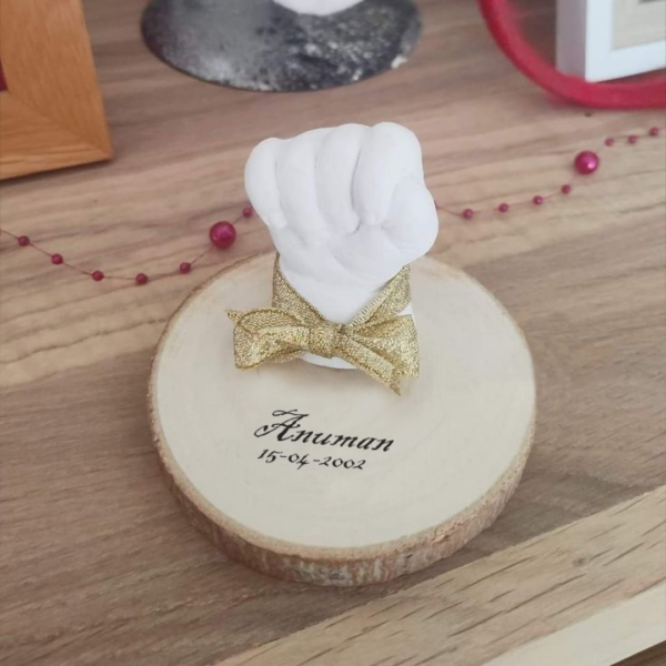 Baby Hand Casting Kit with Named Tabletop (6inch base). - Image 2