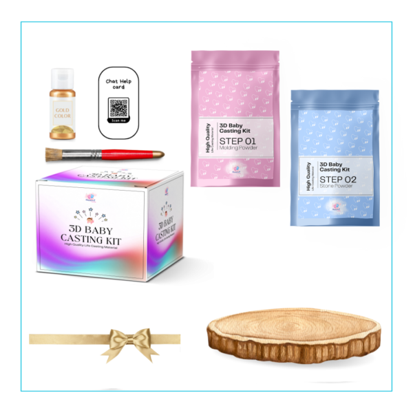 Baby Hand Casting Kit with Named Tabletop (6inch base). - Image 3